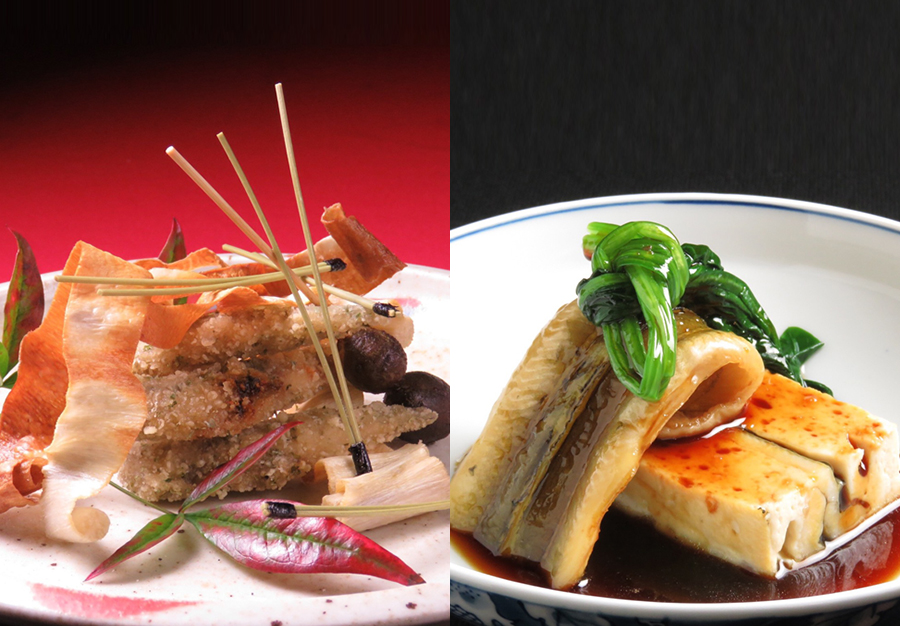 粋然の夜のメニュー。旬の食材を使い全て自家製、こだわりのフルコースです