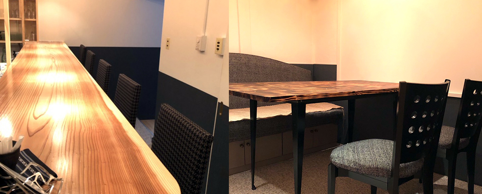 桜坂の粋然の店内。日本料理を中心に小さな店でしか出せない創作料理を提供。